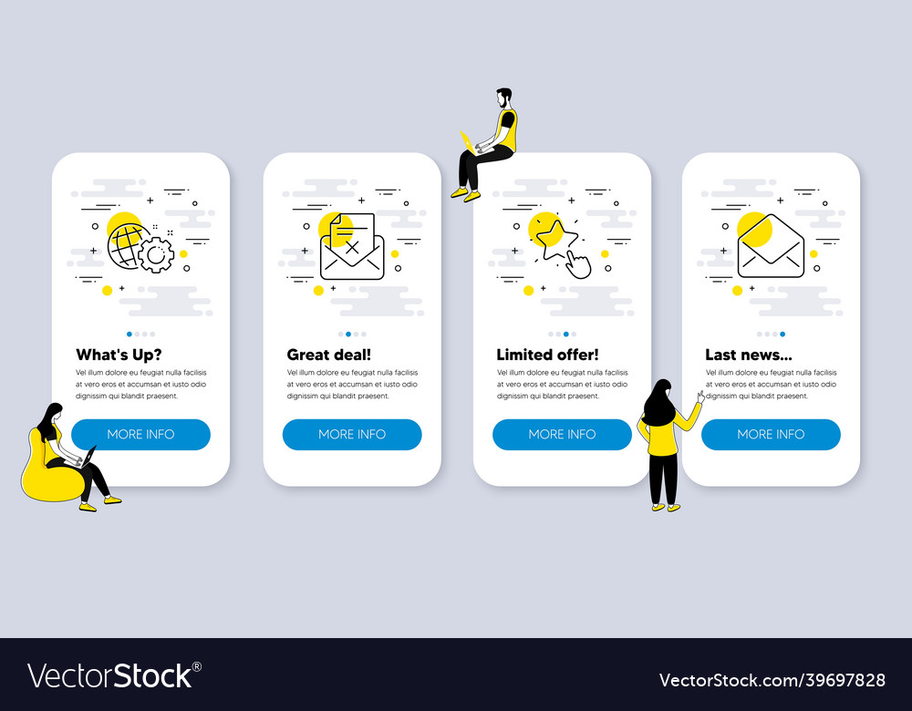 Set of business icons related to reject