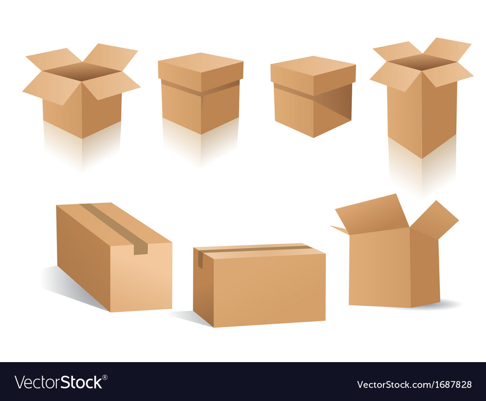 Set of cardboard boxes