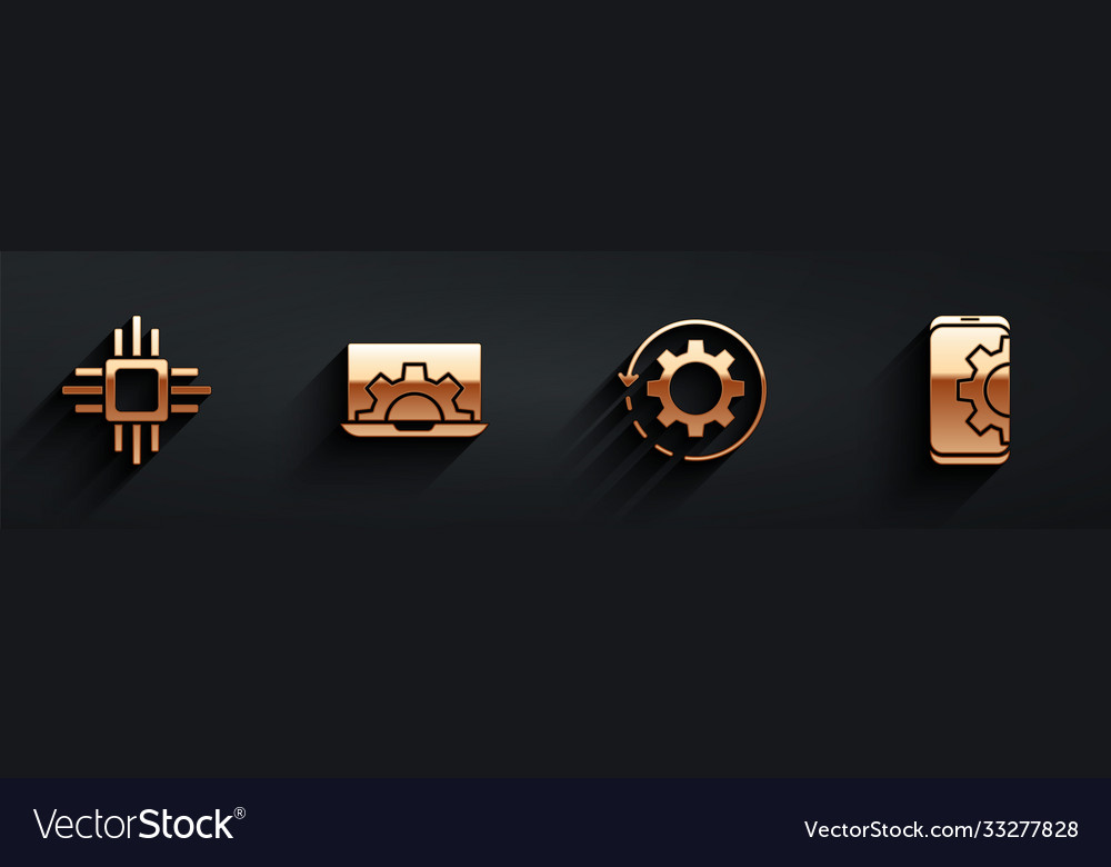 Set Prozessor mit Mikroschaltungen cpu Laptop vector image Set Prozessor mit Mikroschaltungen cpu Laptop