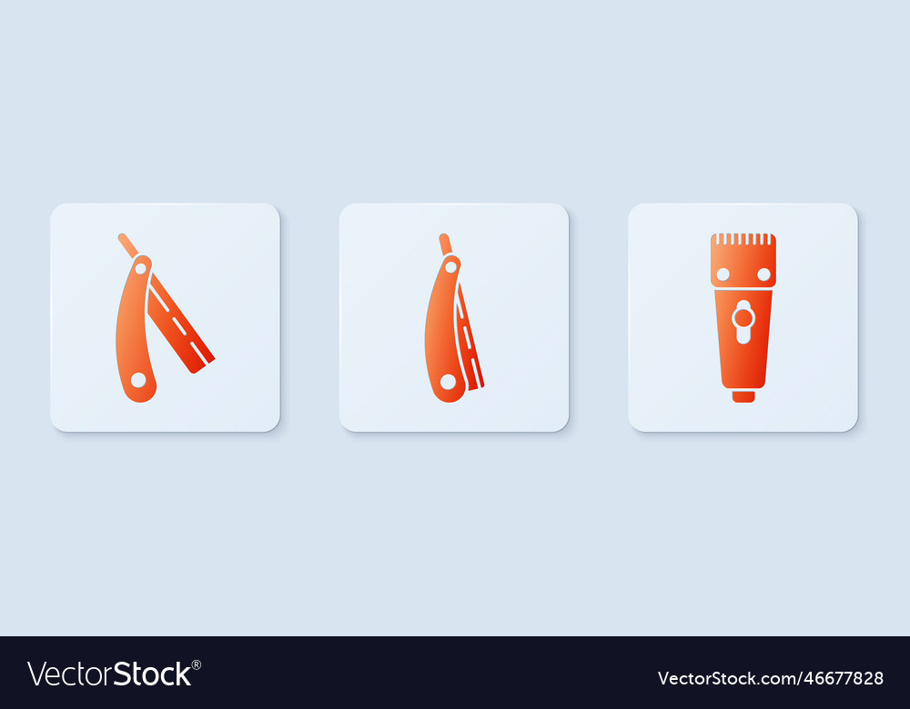 Set straight razor straight razor and electrical Vector Image