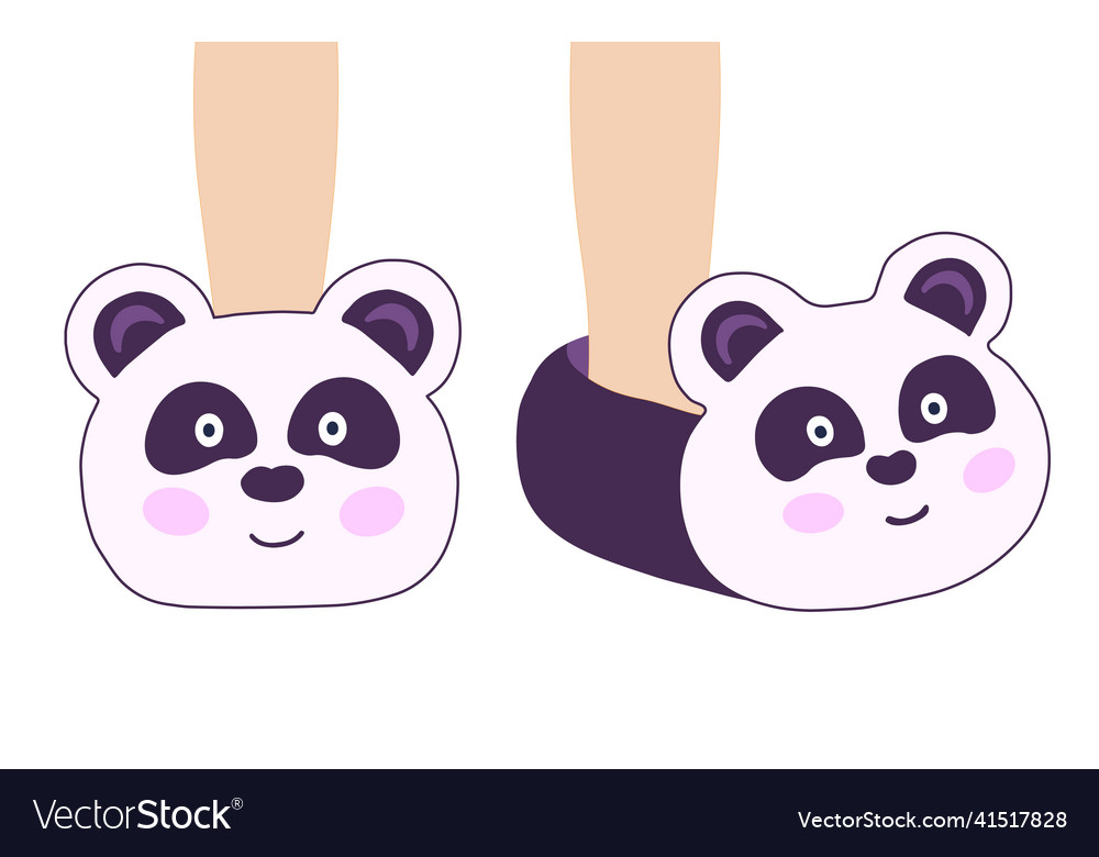 Slippers with pandas for printing backgrounds Vector Image Slippers with pandas for printing backgrounds