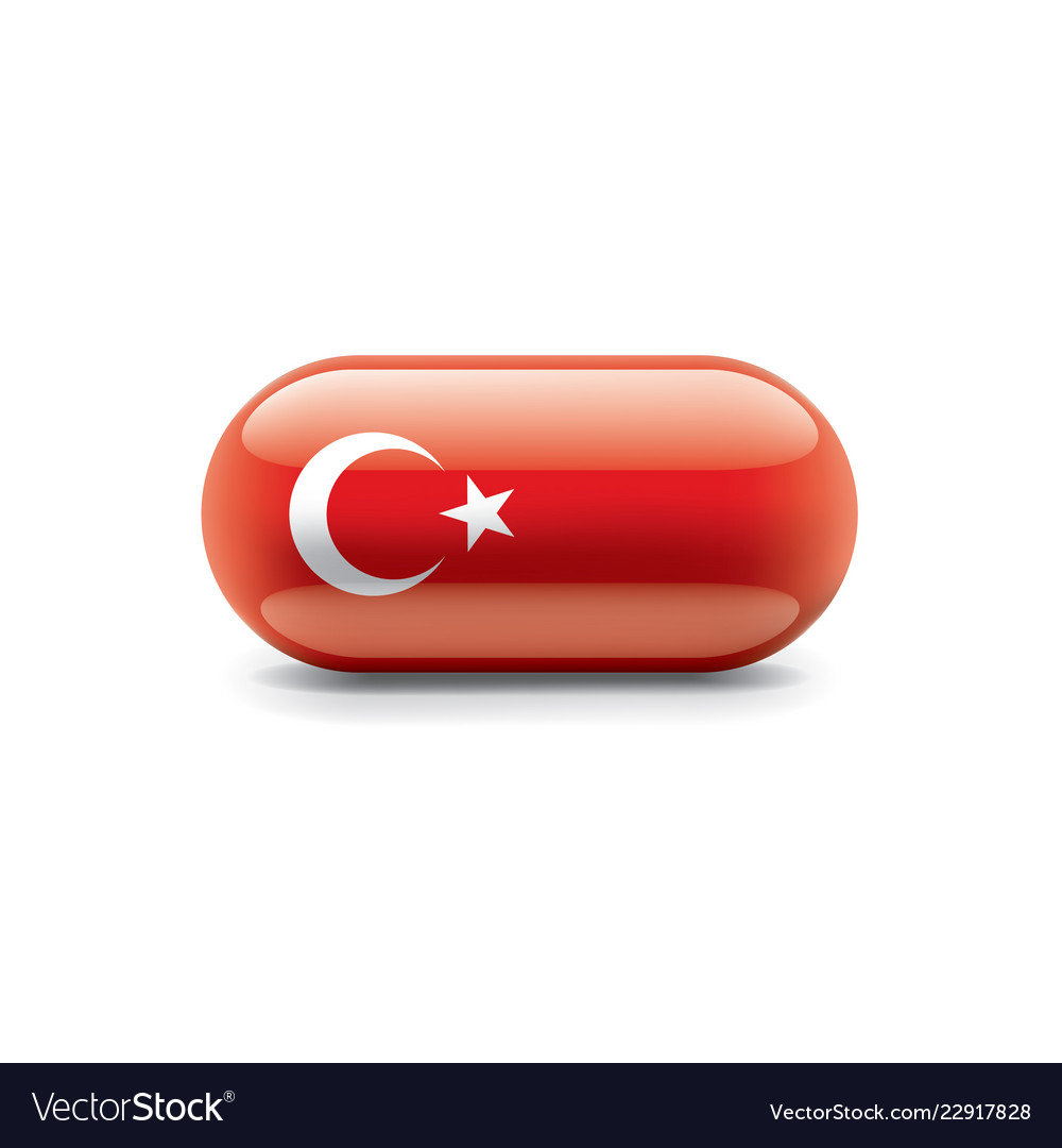 Turkey flag on a white