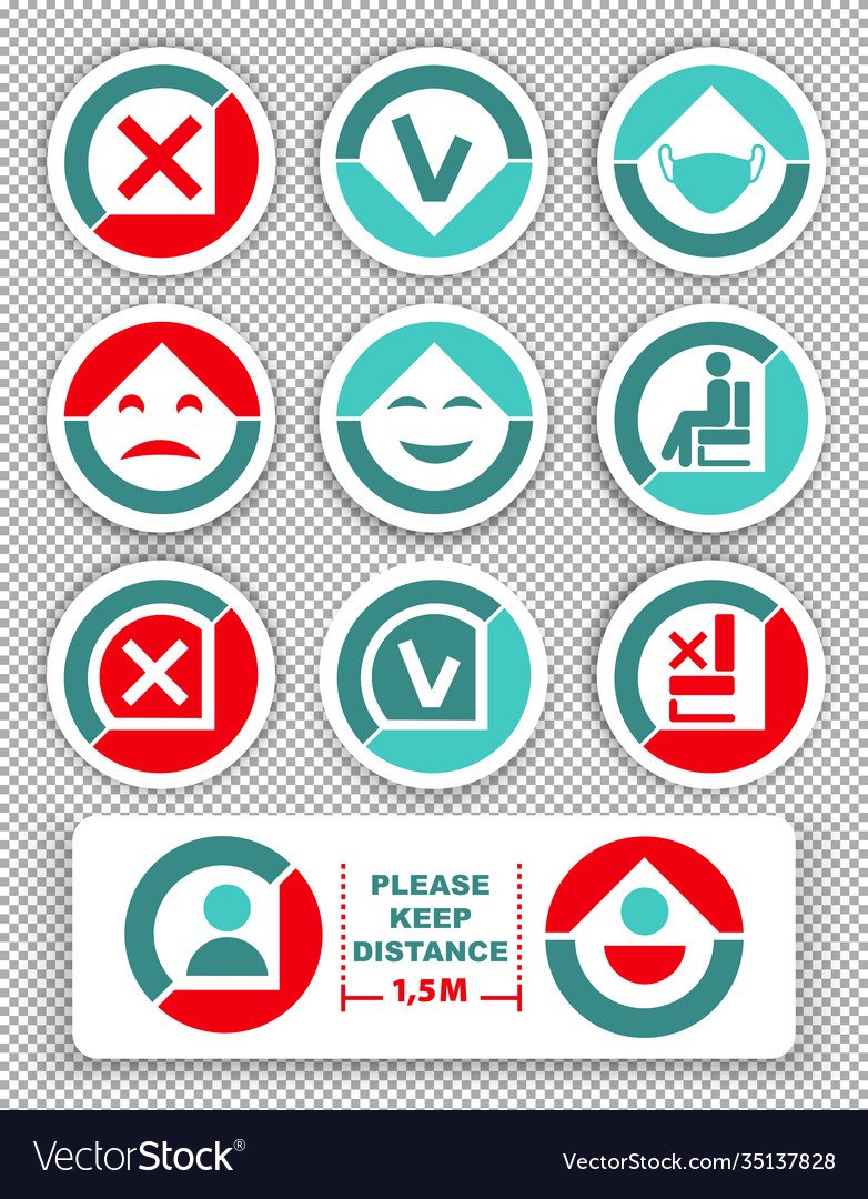 Warning icons on transparent background keep