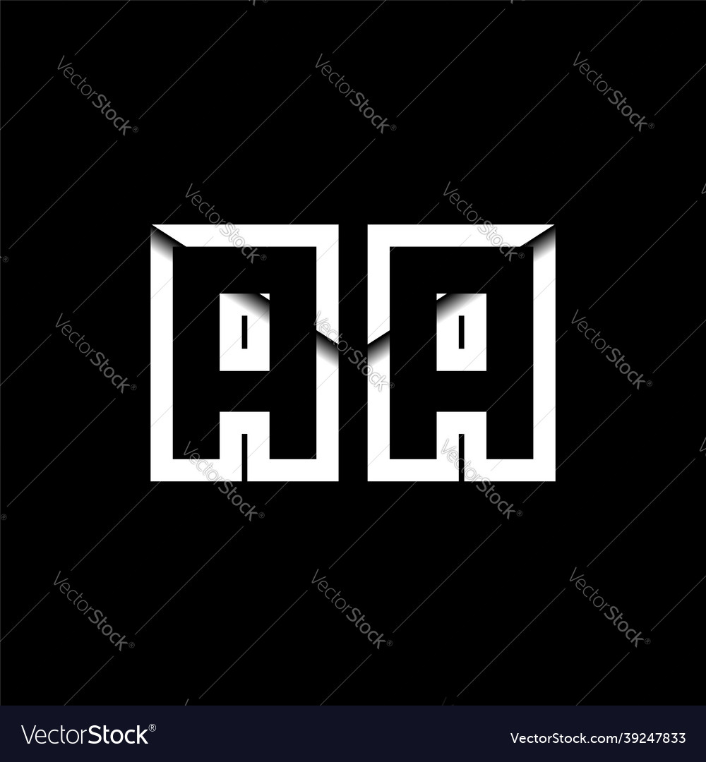 Aa monogram envelope shape style