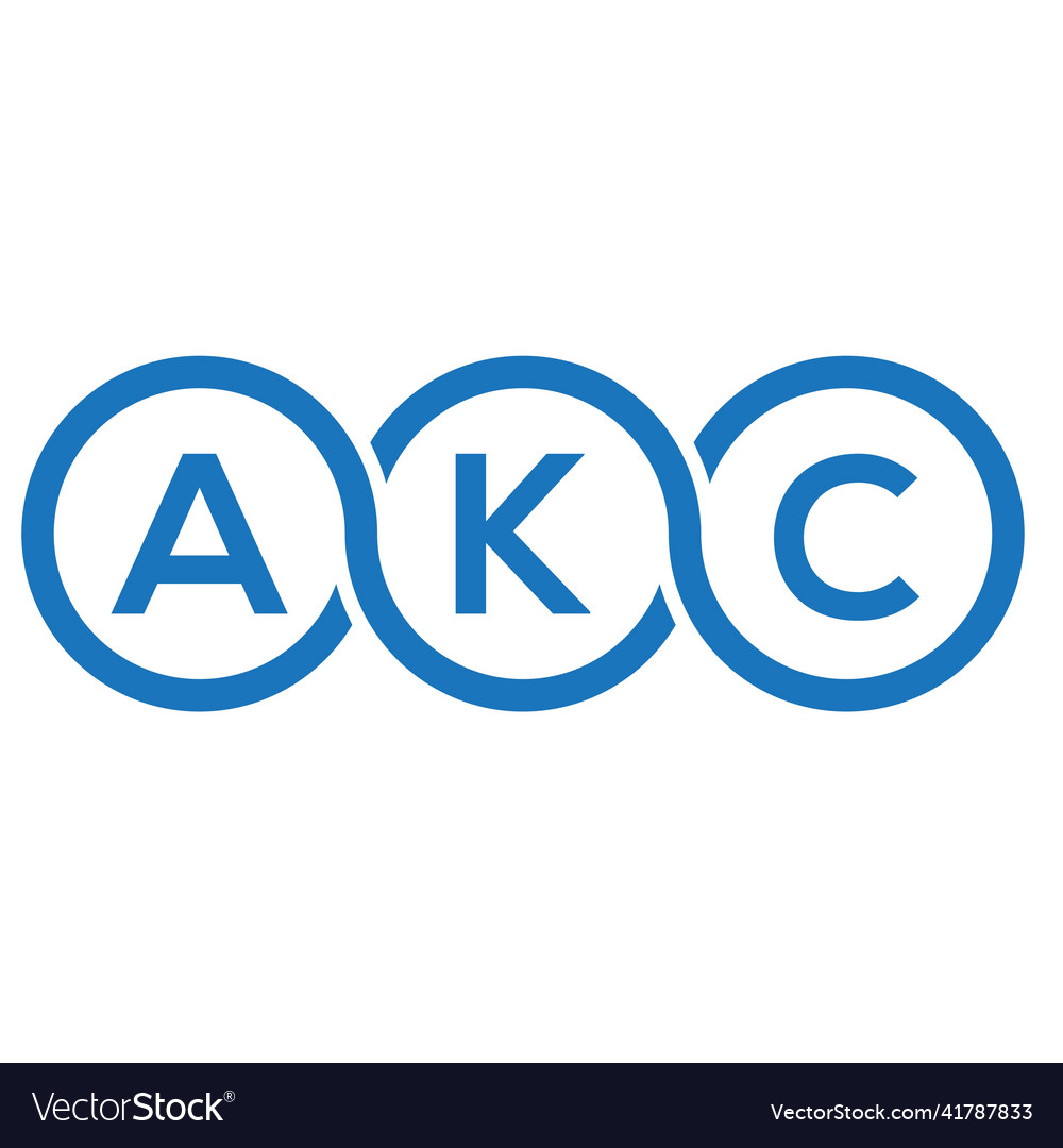 Akc letter logo design on white background