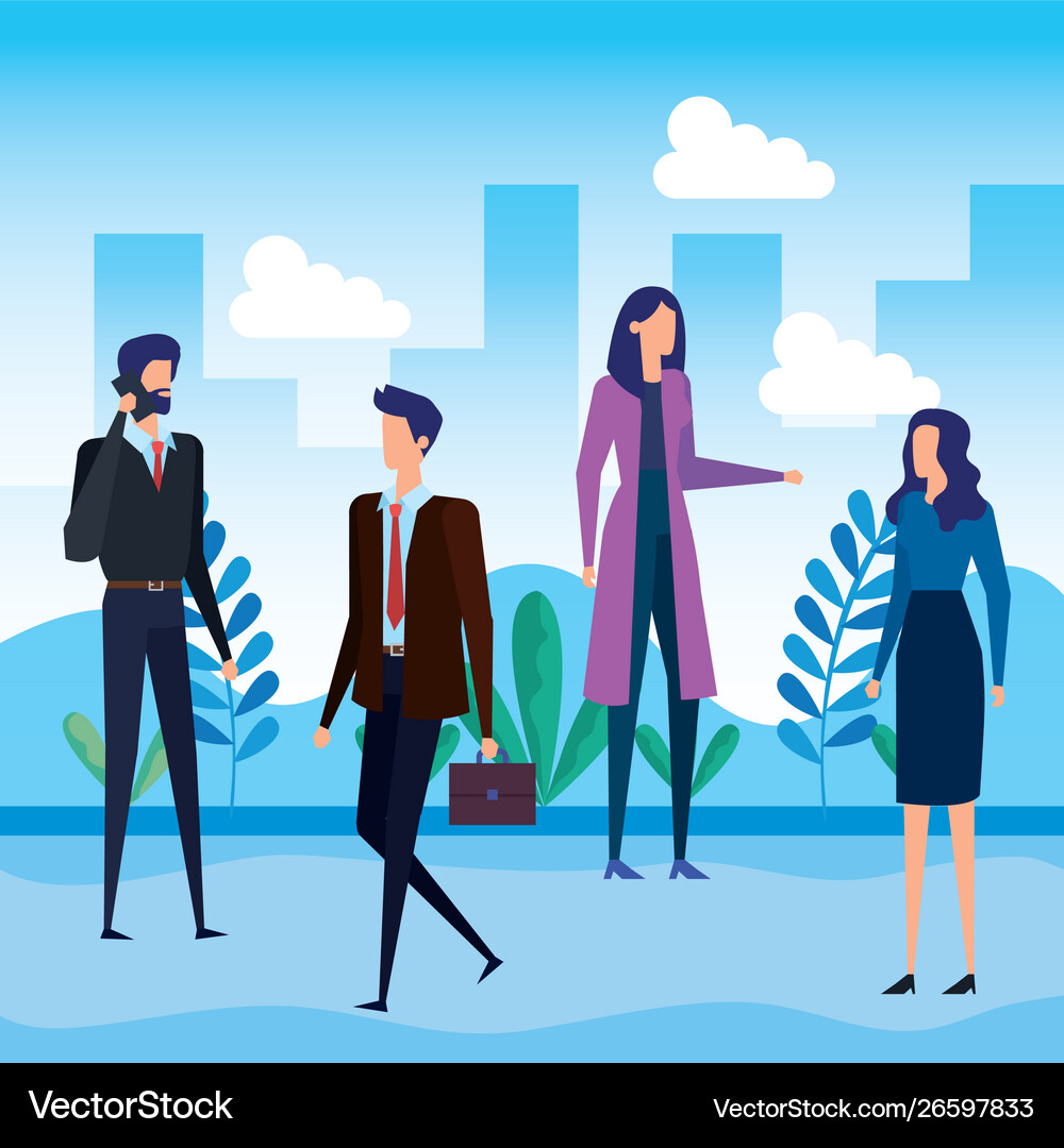Business people calling with cellphone Royalty Free Vector