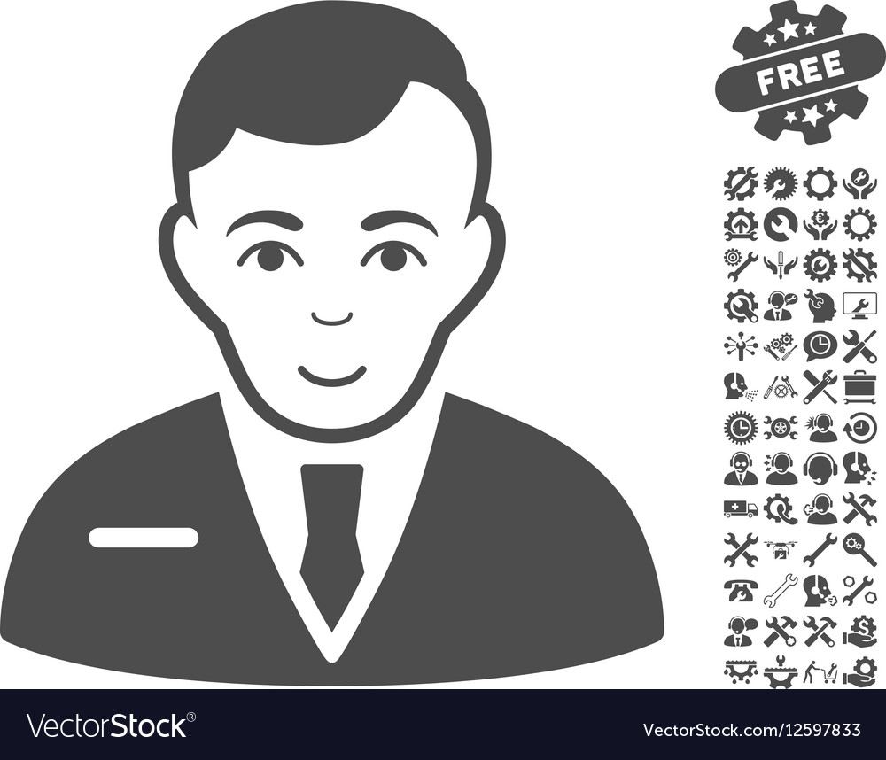 Businessman icon with tools bonus