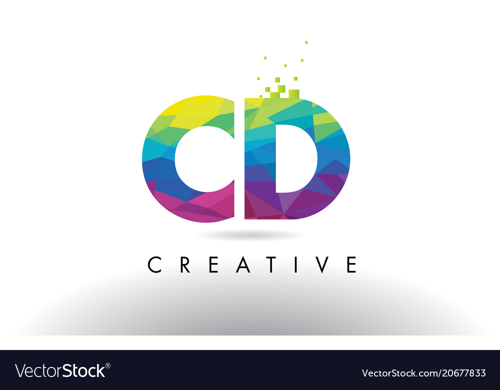 Bunte Buchstaben Origami Dreiecke Logo