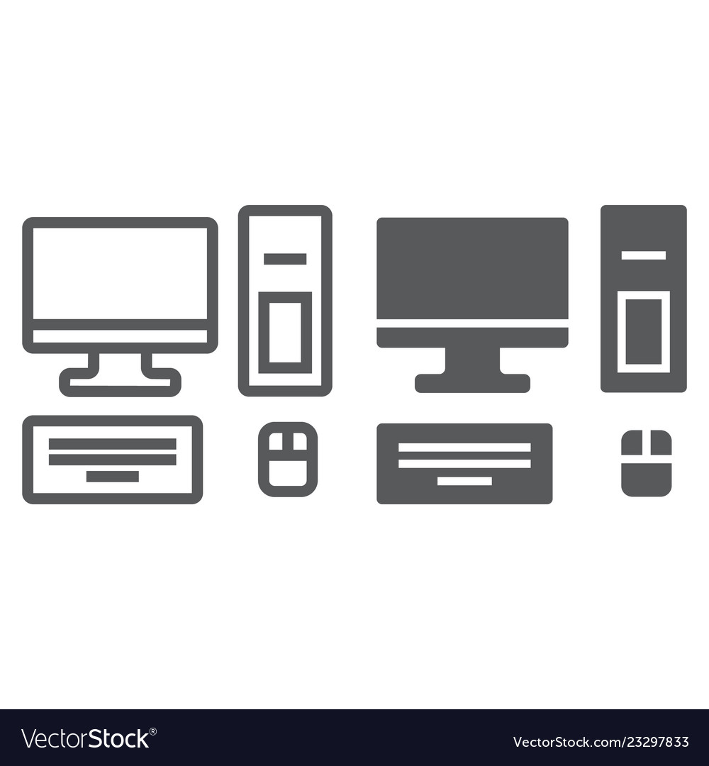 Computer line and glyph icon technology