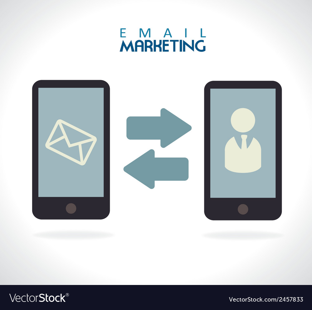 Email marketing over gray background Royalty Free Vector