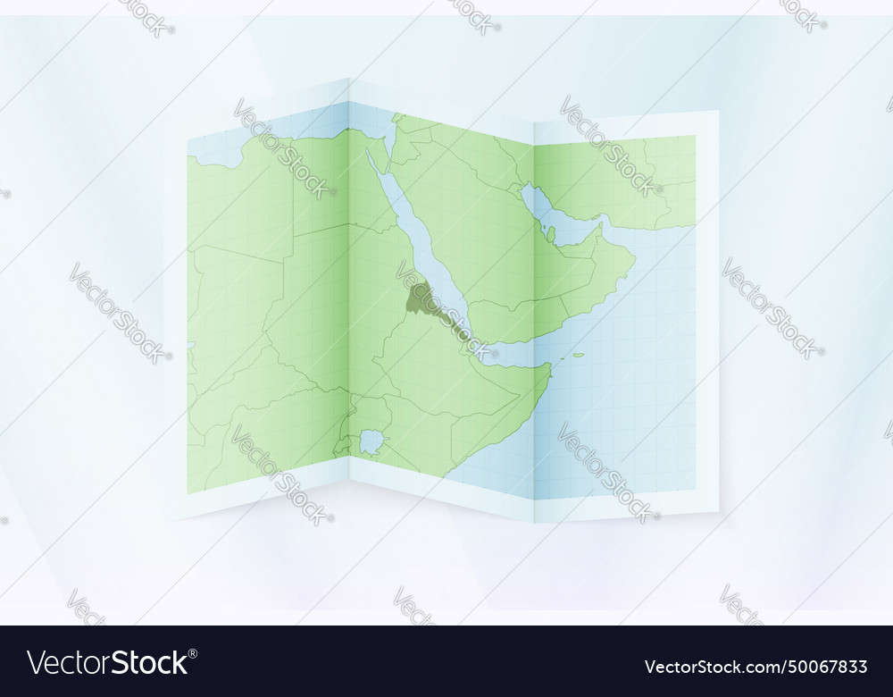 Eritrea map folded paper