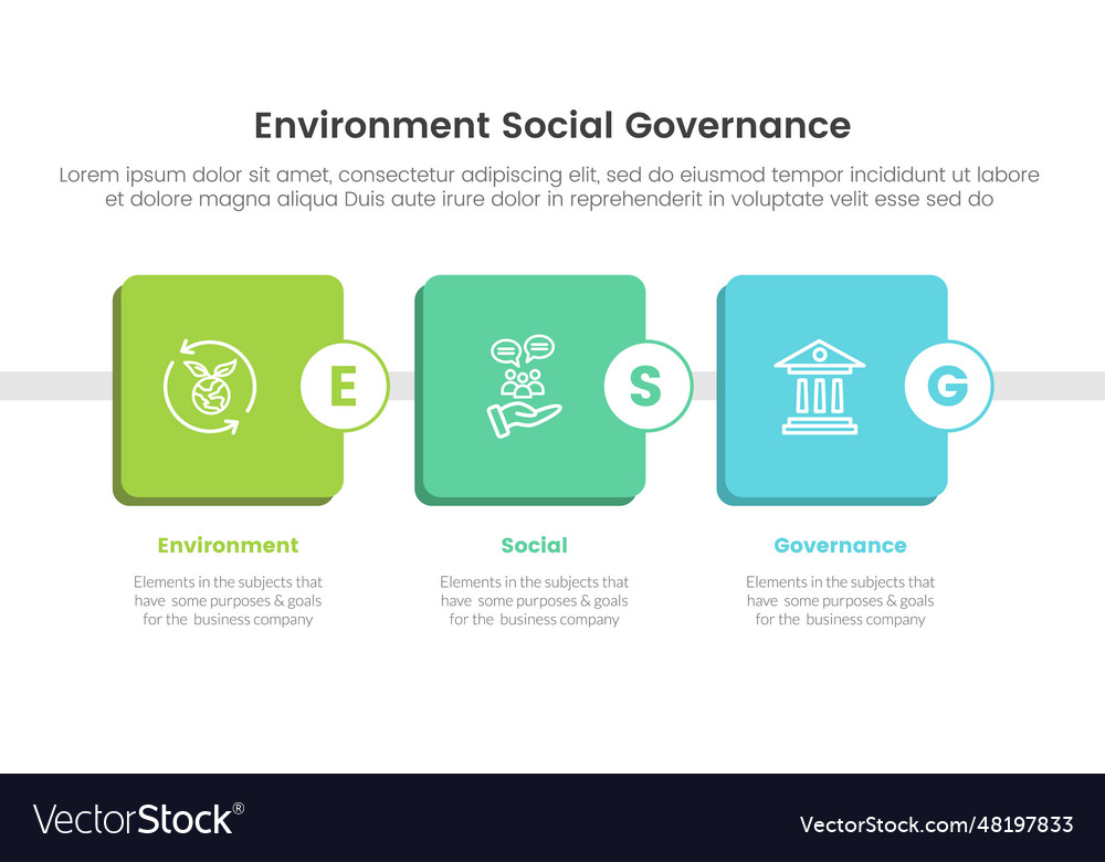 Esg environmental social and governance Royalty Free Vector