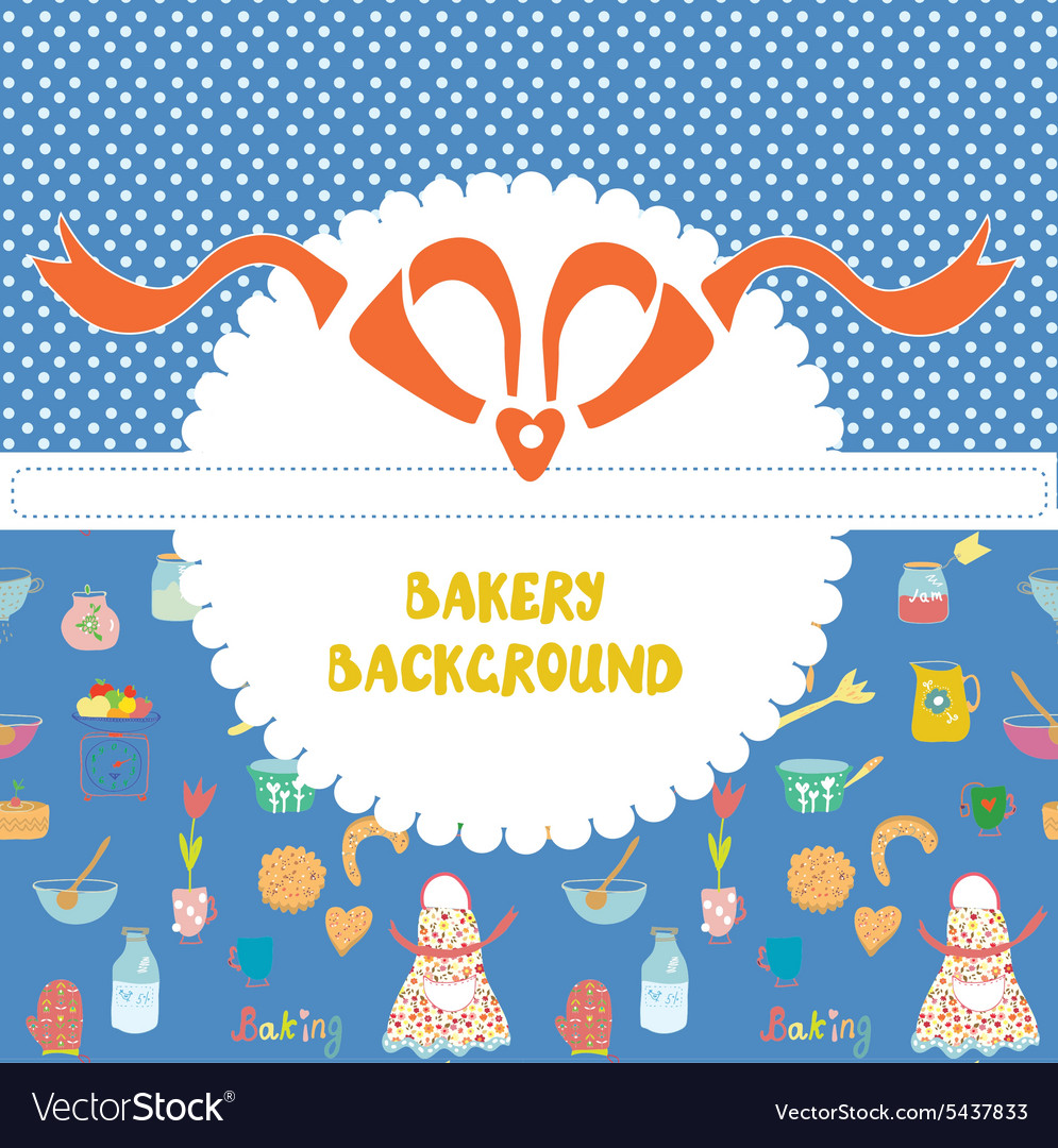 Funny background for the bakery with pattern