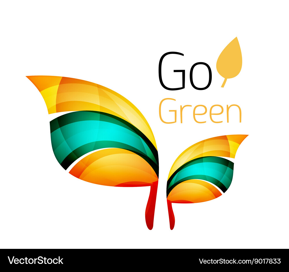 Geometric abstract leaf logo Royalty Free Vector Image