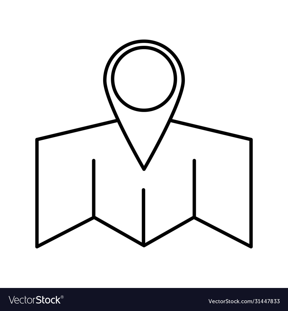 Gps mark over map line style icon design Vector Image Gps mark over map line style icon design