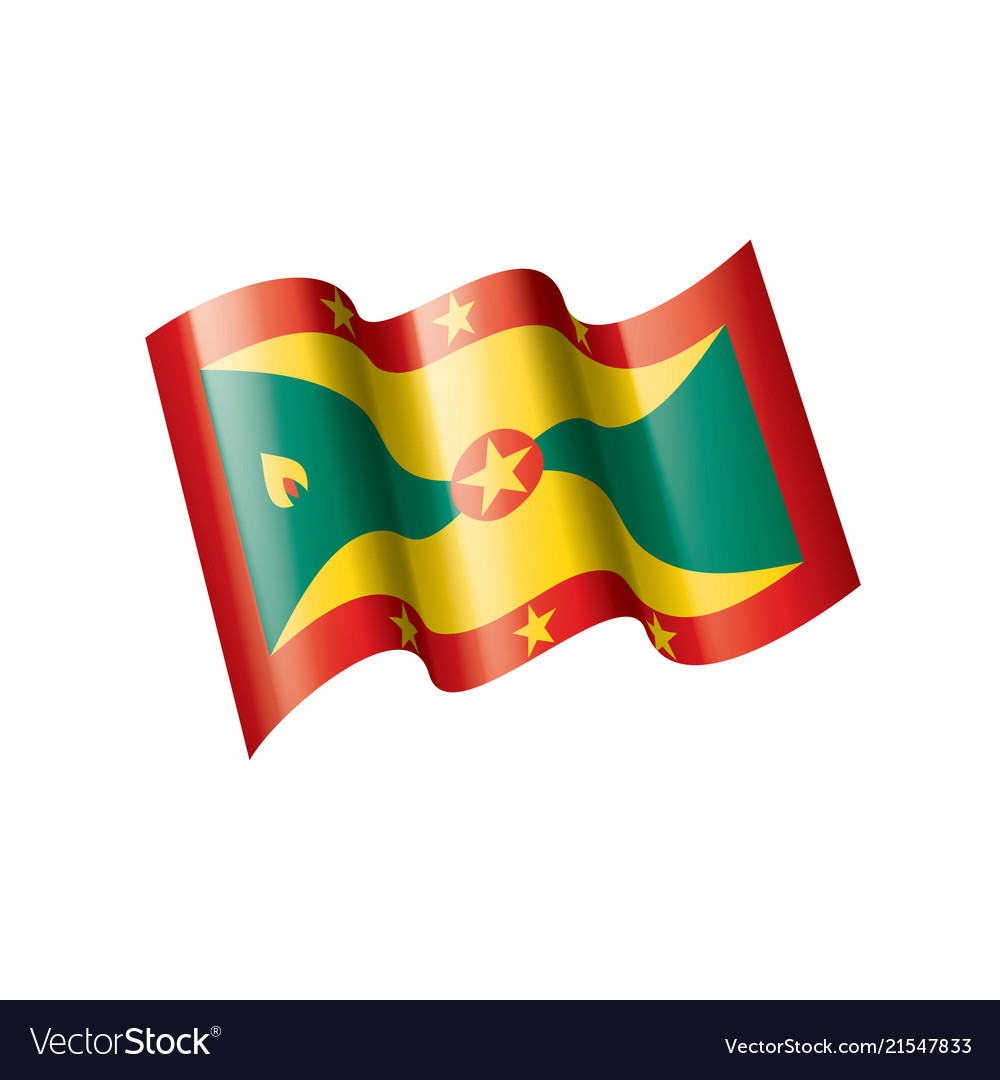 Grenada flag on a white Royalty Free Vector Image