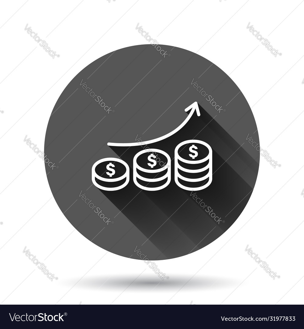 Income rate increase icon in flat style finance Vector Image