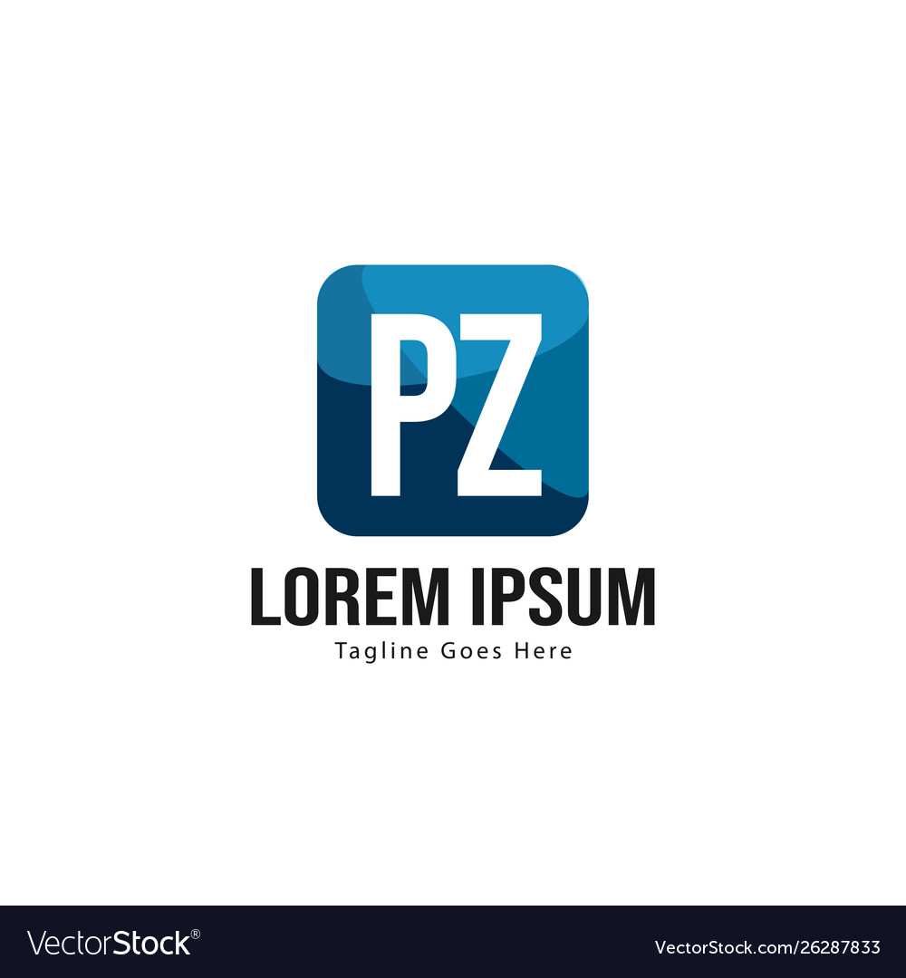 Initial pz logo template with modern frame