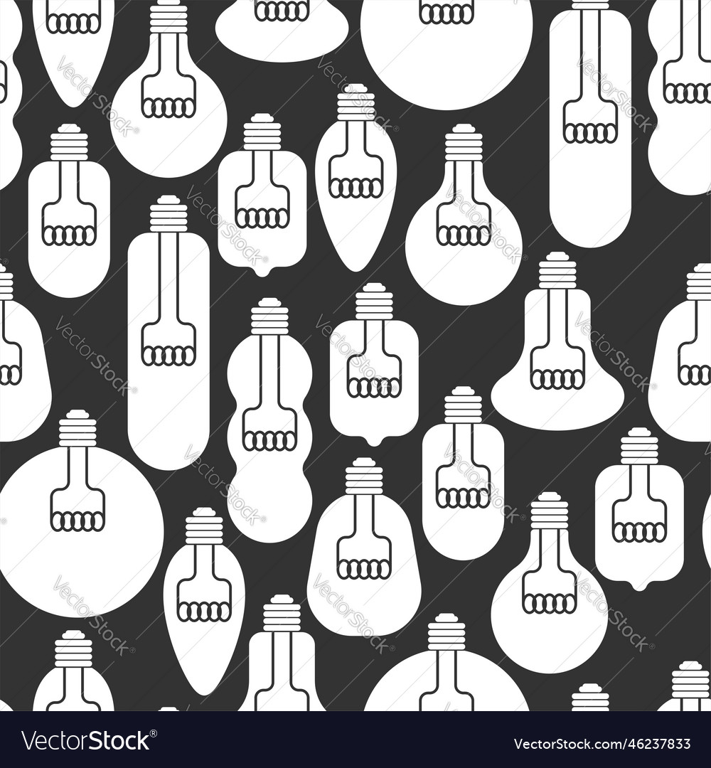 Light bulb pattern seamless background retro vector image Light bulb pattern seamless background retro