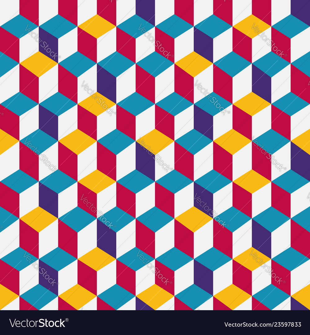 Multicolor cubic seamless pattern vector image Multicolor cubic seamless pattern