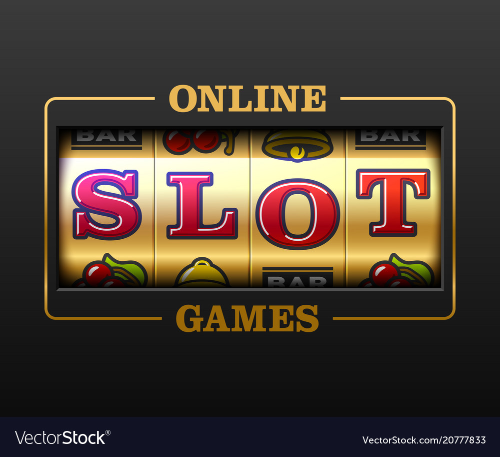 Online slot games machine banner Royalty Free Vector Image