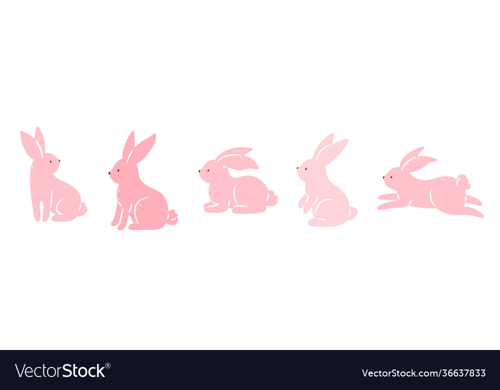 Pink Easter Rabbits Collection