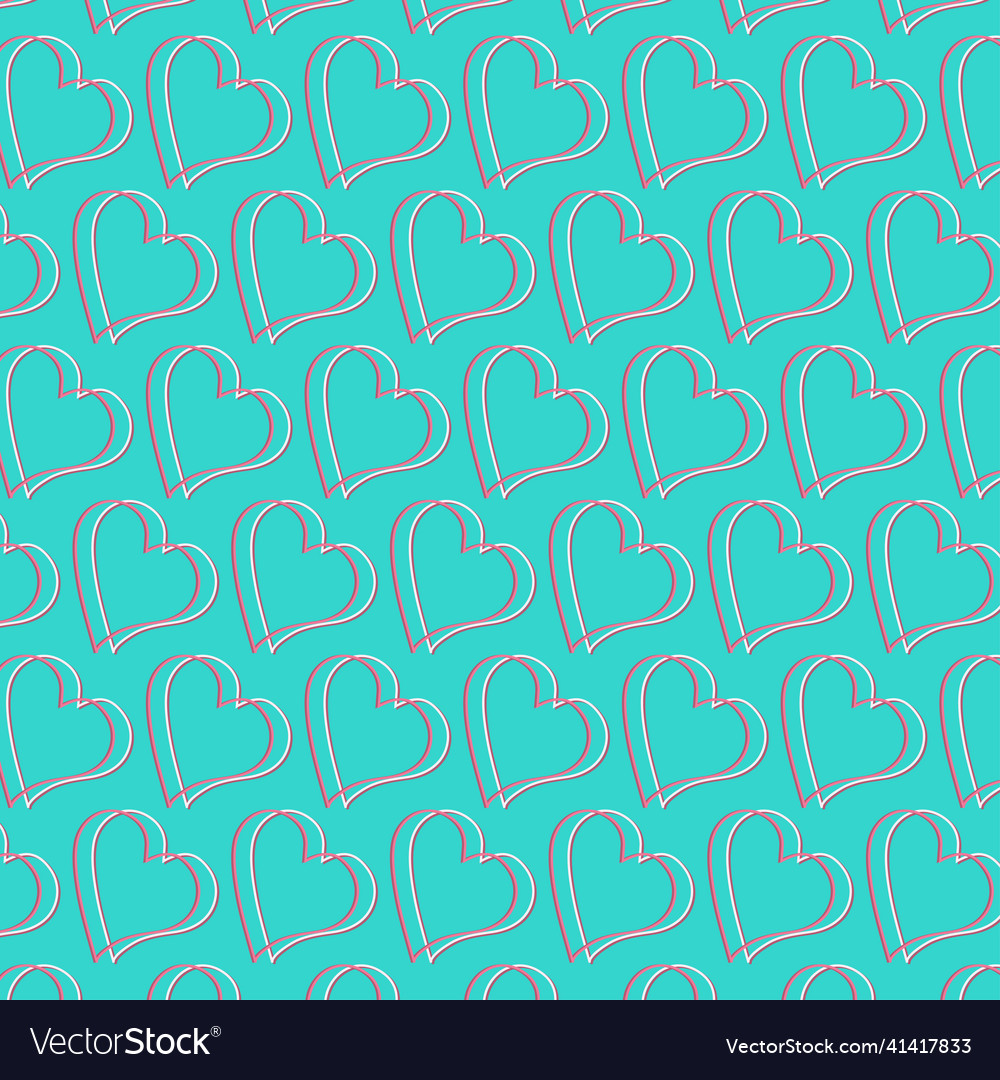 Seamless pattern line heart background