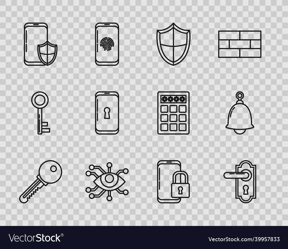 Set line key door handle shield eye scan