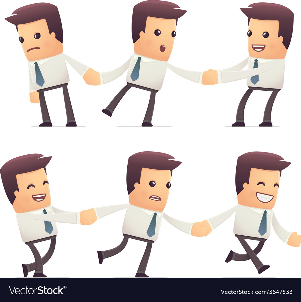 Set of manager character in different poses