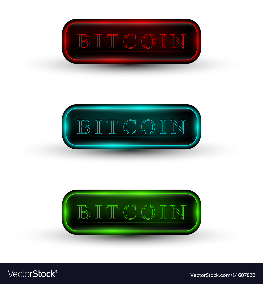 Set of web buttons with neon light