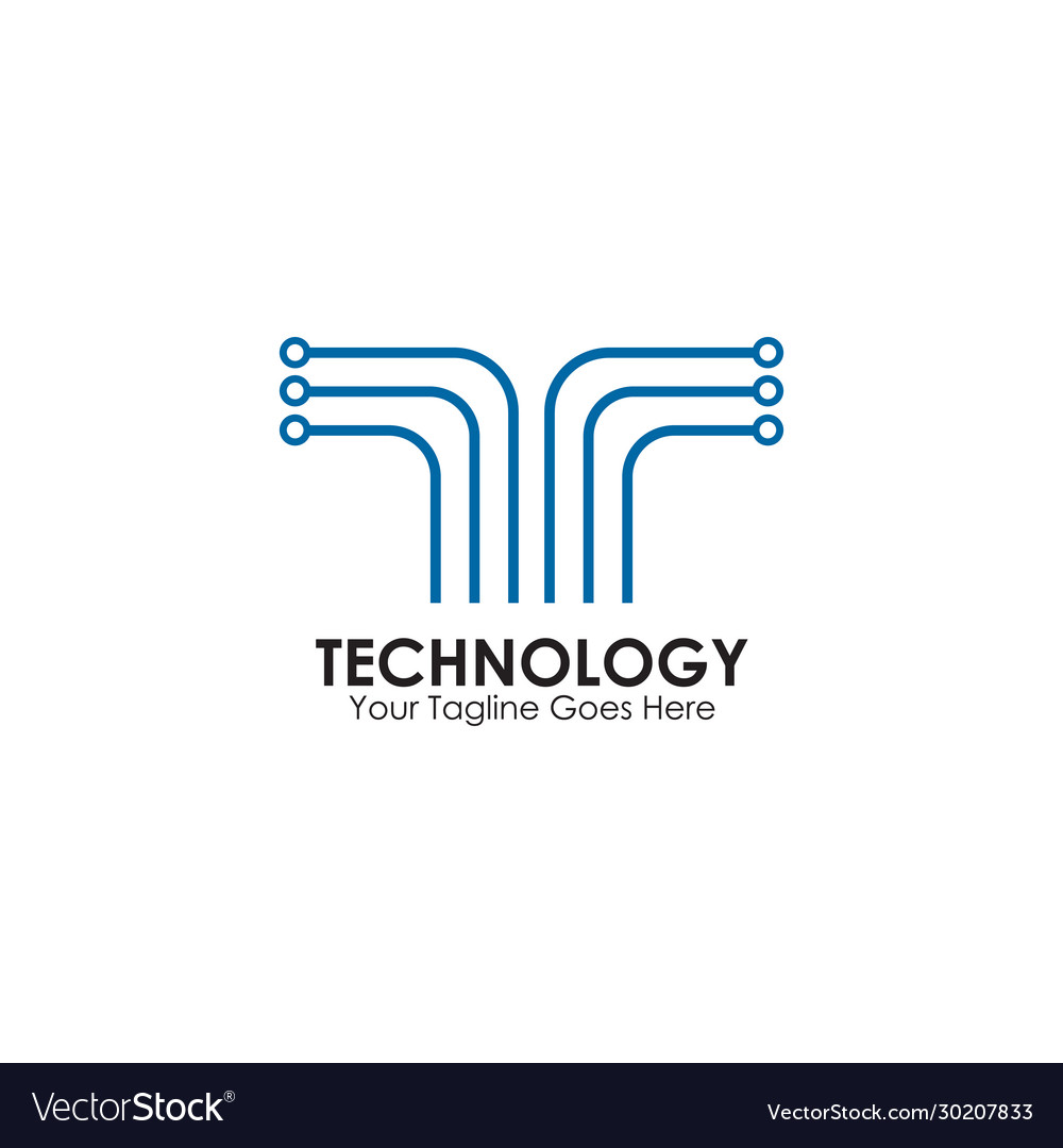 Technologie Logo Design mit Schaltungselement vector image Technologie Logo Design mit Schaltungselement