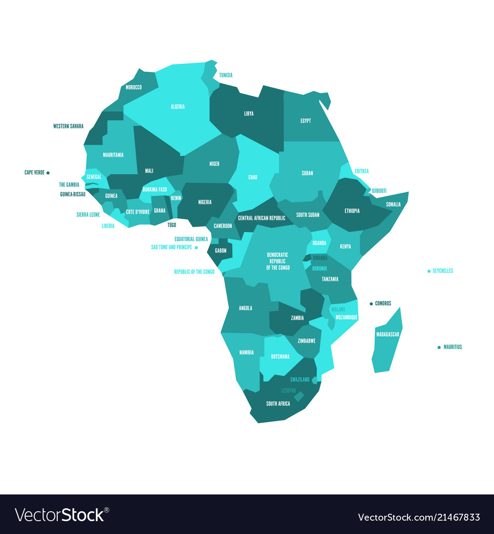 Very simplified infographical political map Vector Image