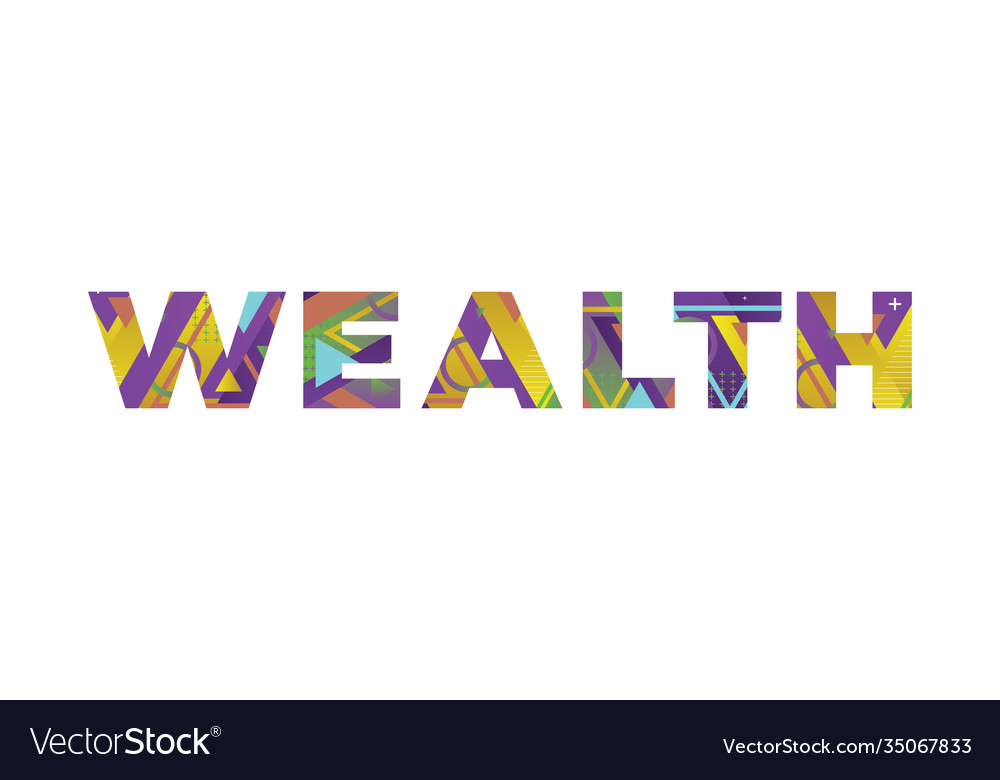 wealth-concept-retro-colorful-word-art-royalty-free-vector