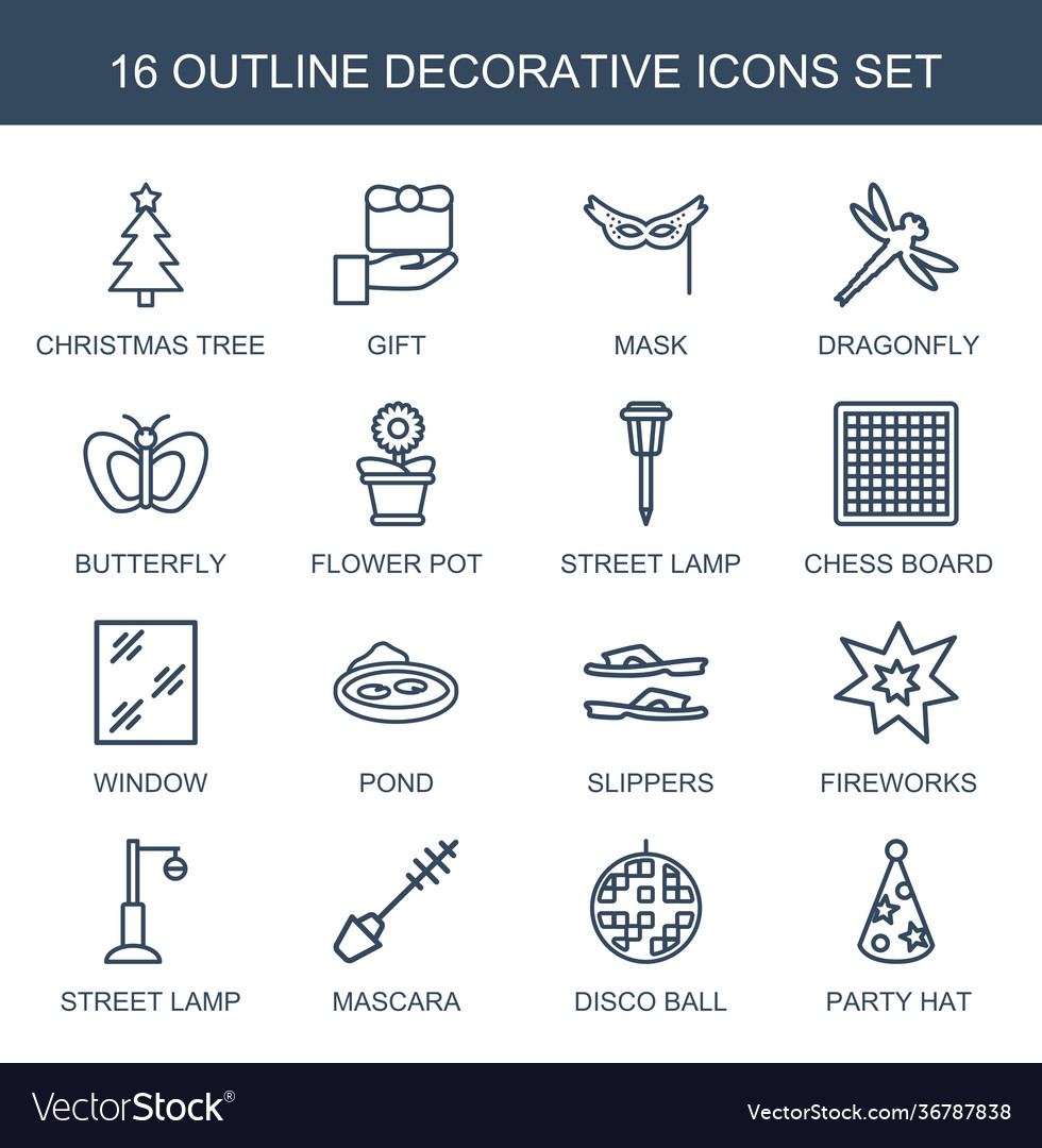 16 decorative icons