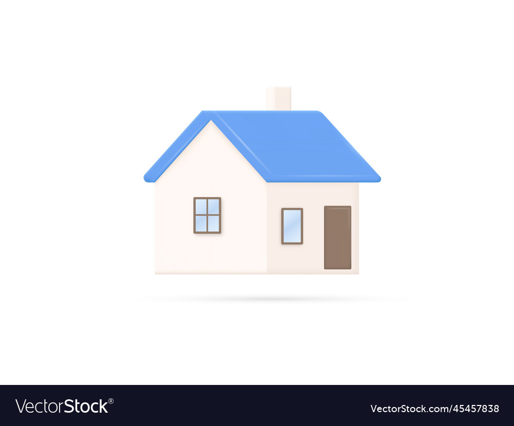 3d house icon symbols trendy smart home real Vector Image