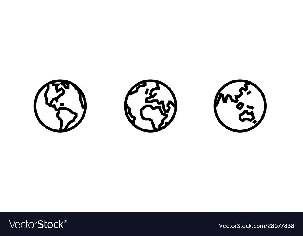 America europe africa asia sides planet vector image America europe africa asia sides planet