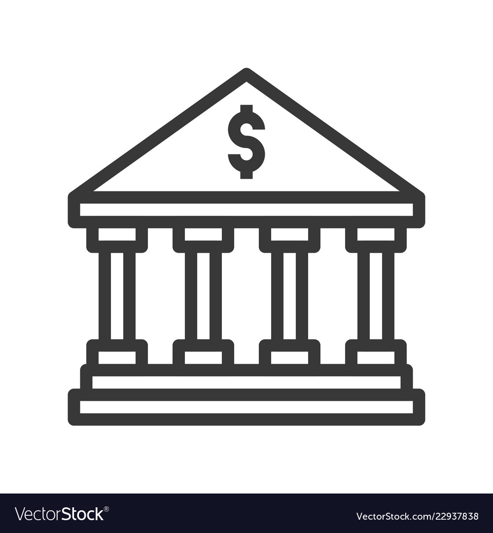 Bank building and financial related icon