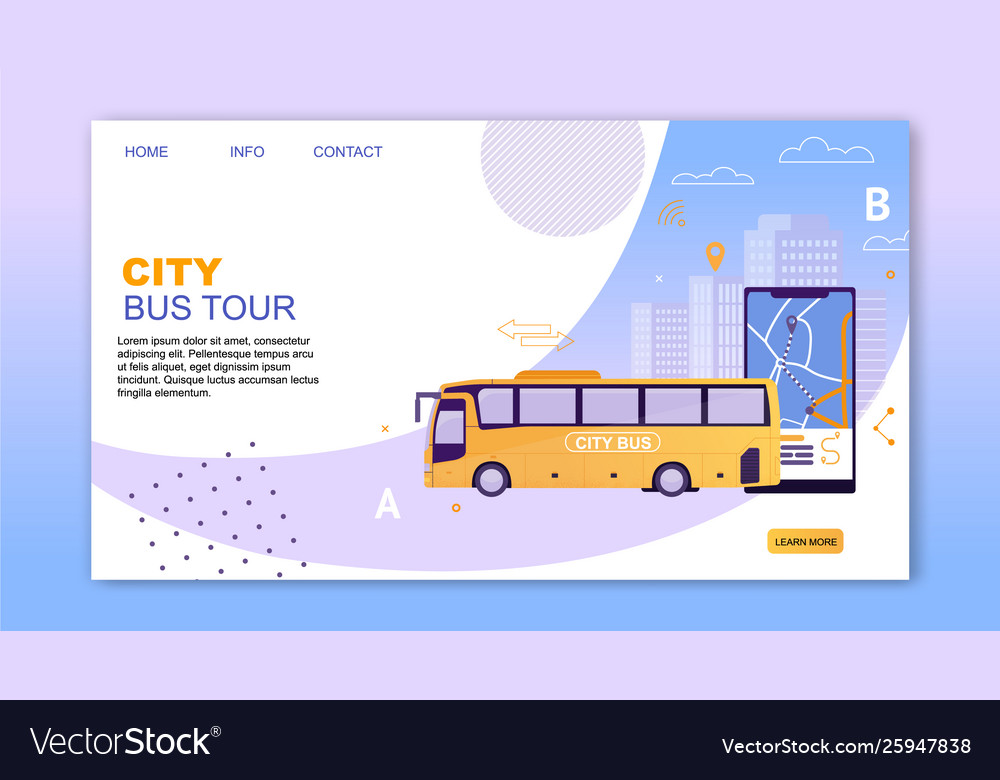 City bus tour map application on mobile phone