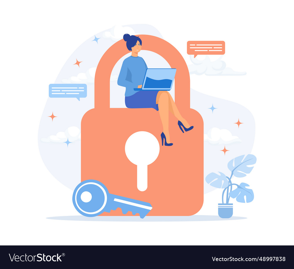 Cyber security concept data protected