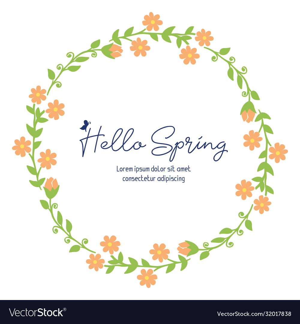 Elegant frame for hello spring greeting card Vector Image Elegant frame for hello spring greeting card