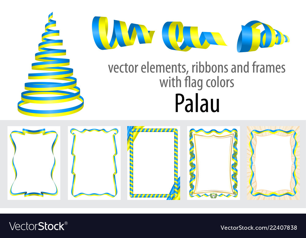 Elements ribbons and frames with flag colors Vector Image Elements ribbons and frames with flag colors