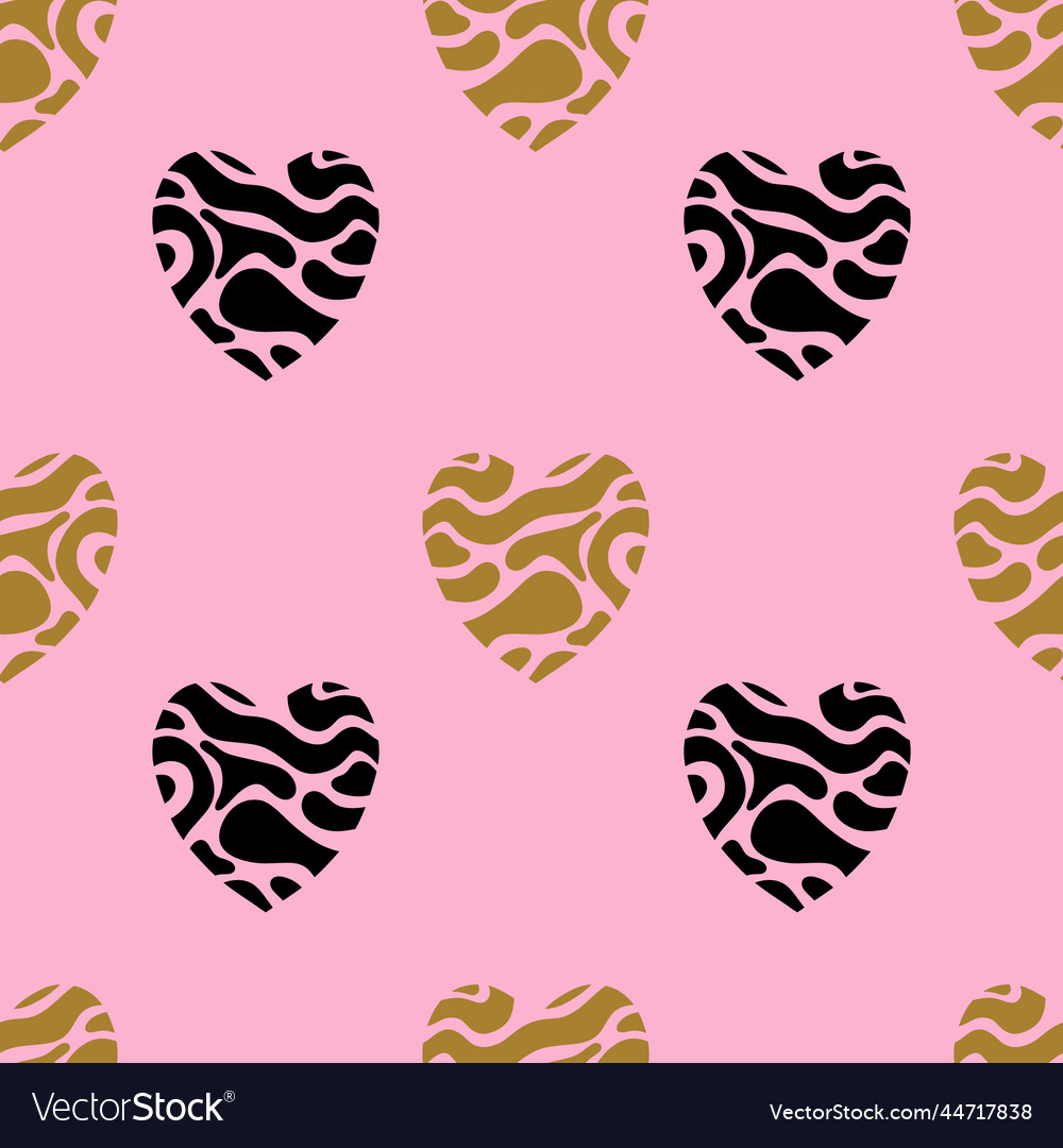 Funky liquid abstract stripes hearts seamless