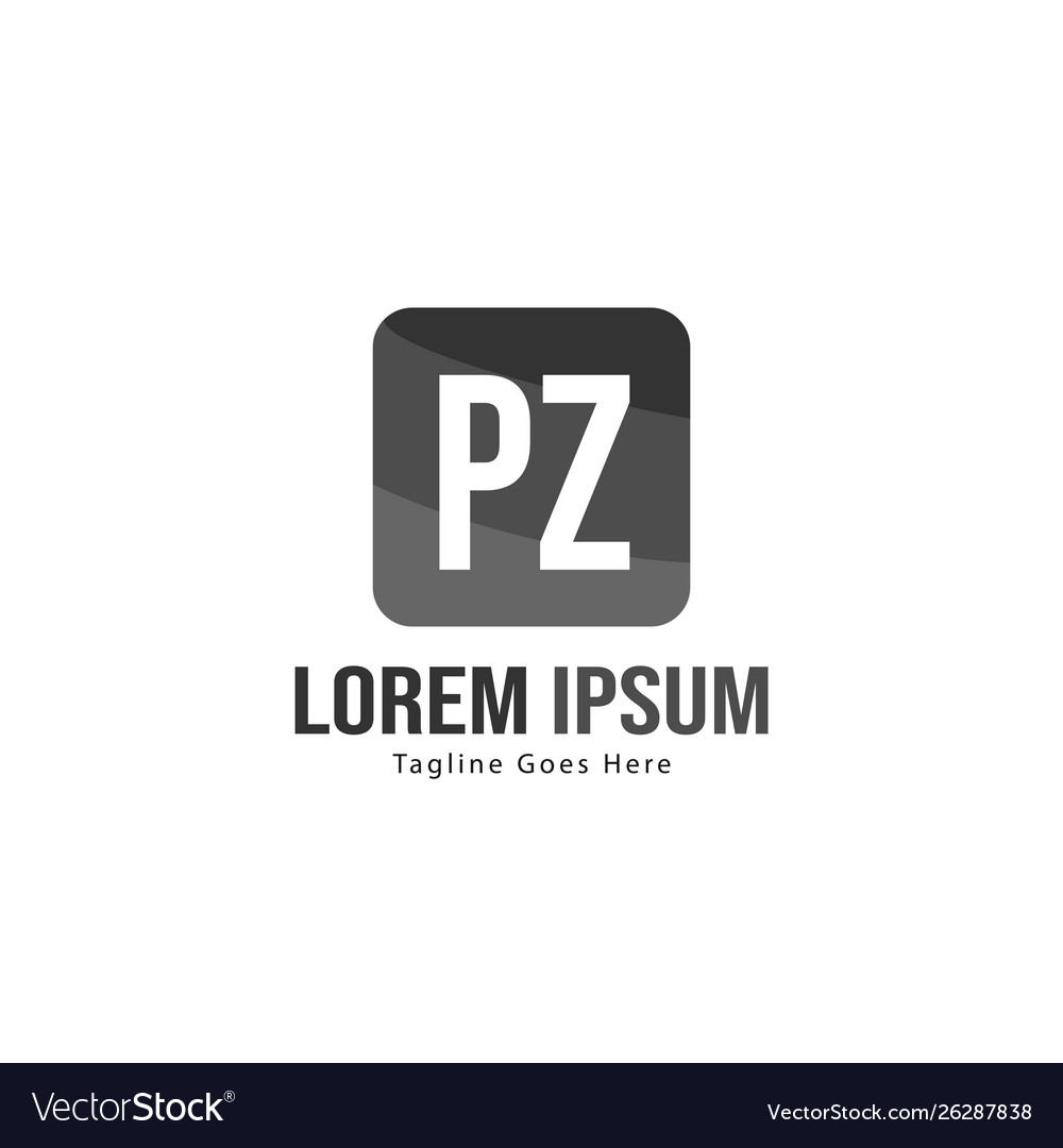 Initial pz logo template with modern frame