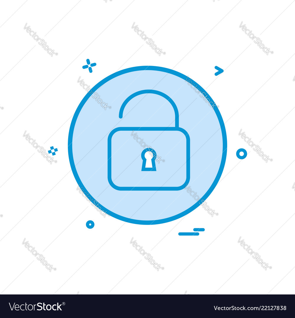 Lock open basic icon design