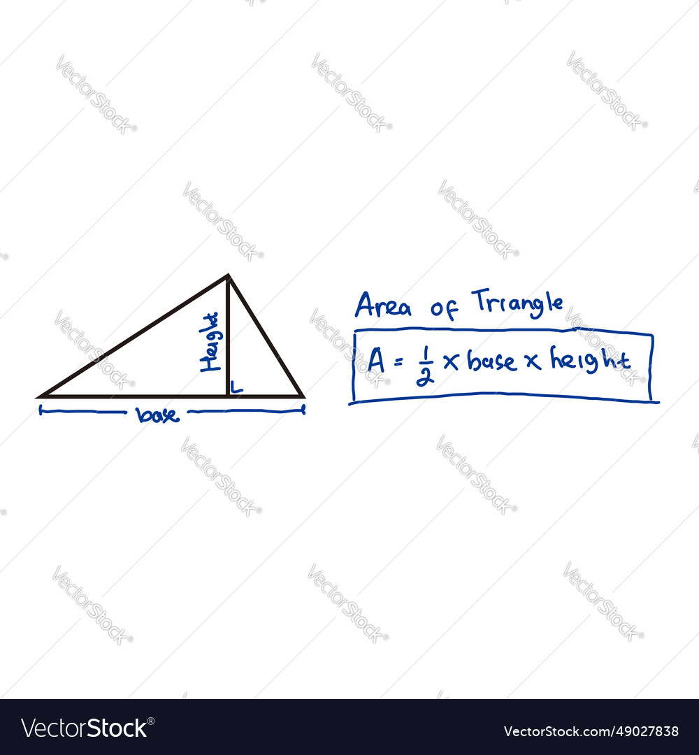 Mathematical triangle and math formula vector image Mathematical triangle and math formula