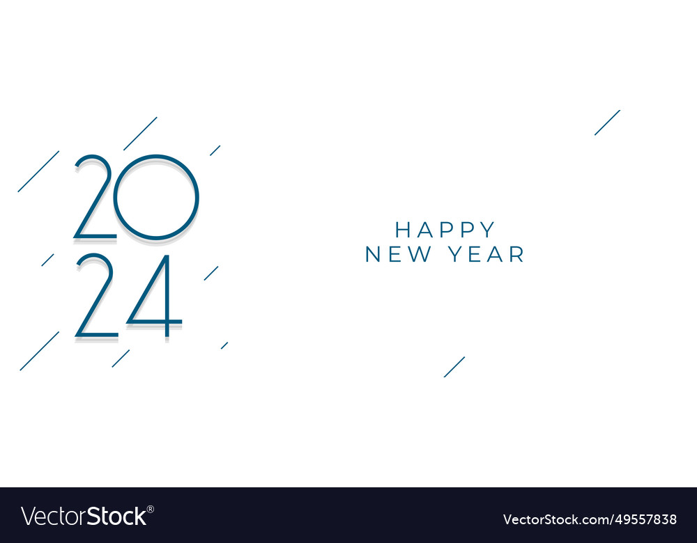 Minimal style 2024 new year holiday banner design Vector Image