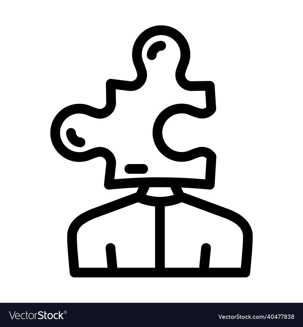 Puzzle for resolve business problem line icon vector image Puzzle for resolve business problem line icon