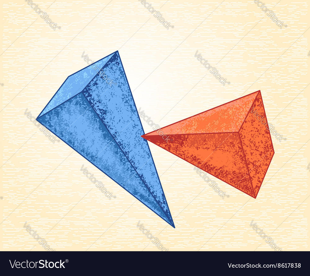Pyramids on a canvas background