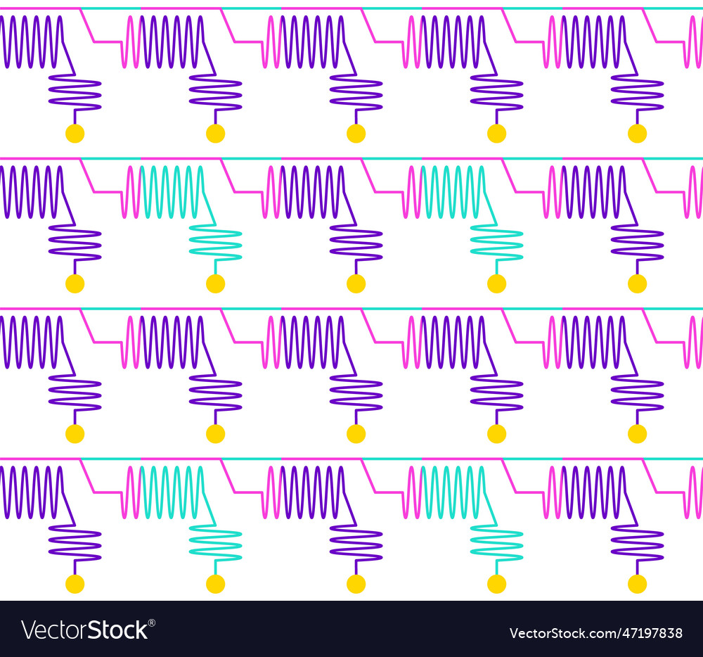 Quantum computer pcb wires seamless pattern vector image Quantum computer pcb wires seamless pattern