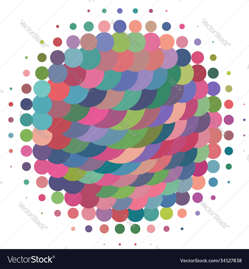 Random colorful dots halftone half-tone element